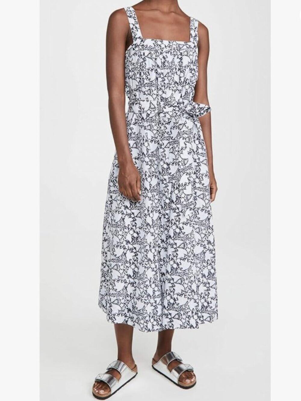 Club Monaco City to Beach Tie-Waist Midi Dress